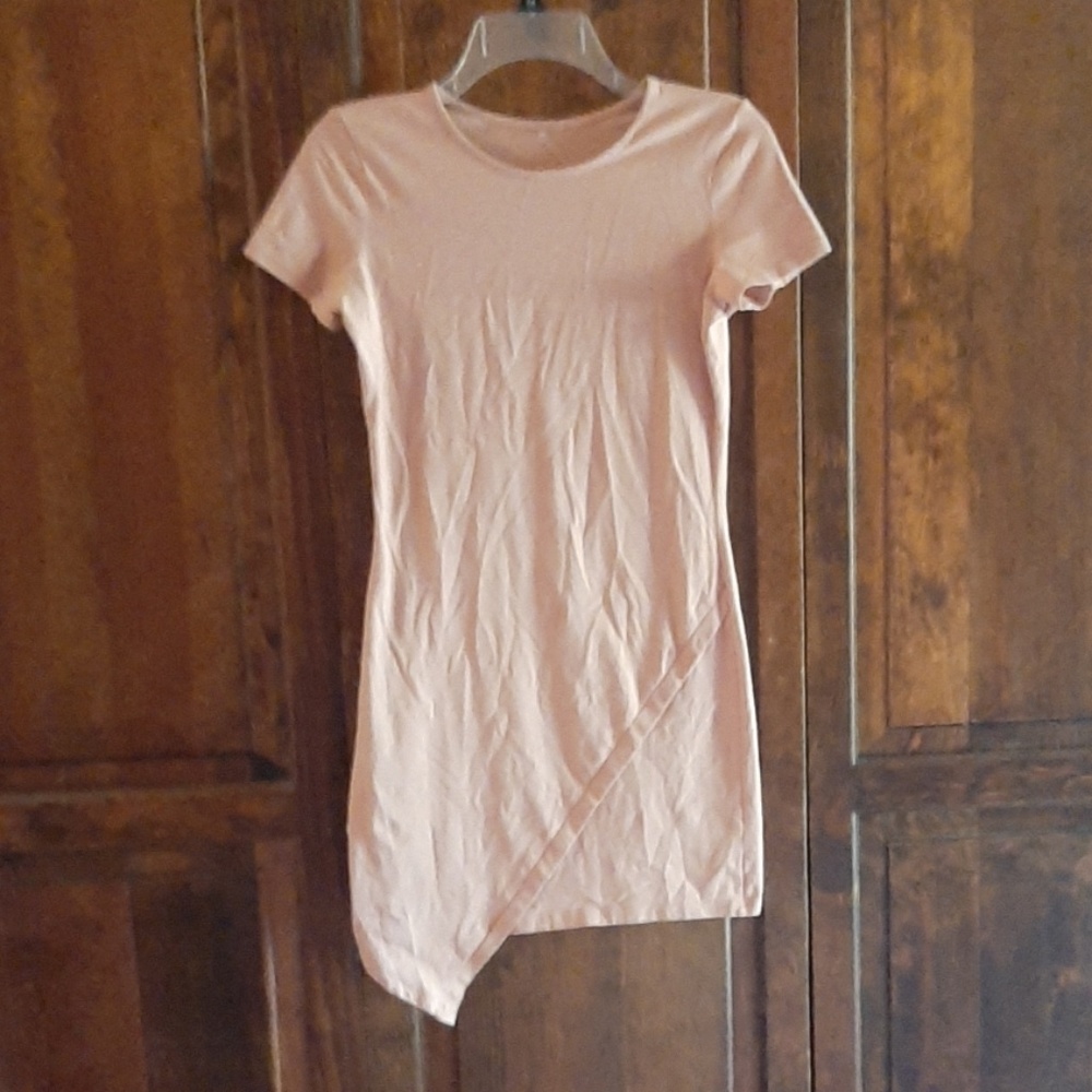 Cute irregular cut pink mini dress